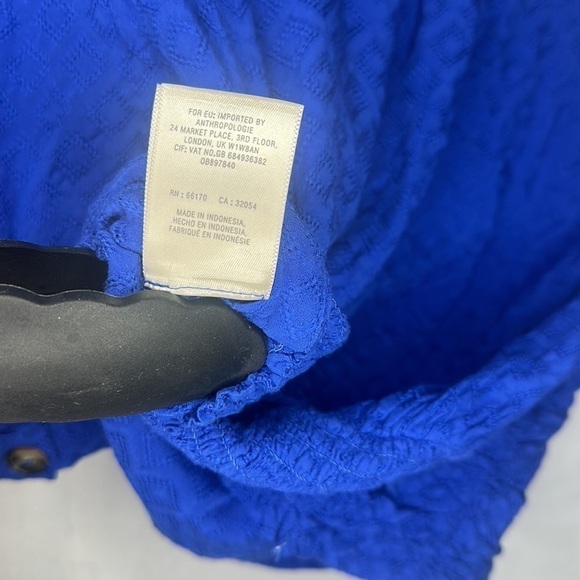 MAEVE BY ANTHROPOLOGIE BLUE BUTTON CROP TOP (SIZE 4) - Picture 8 of 8